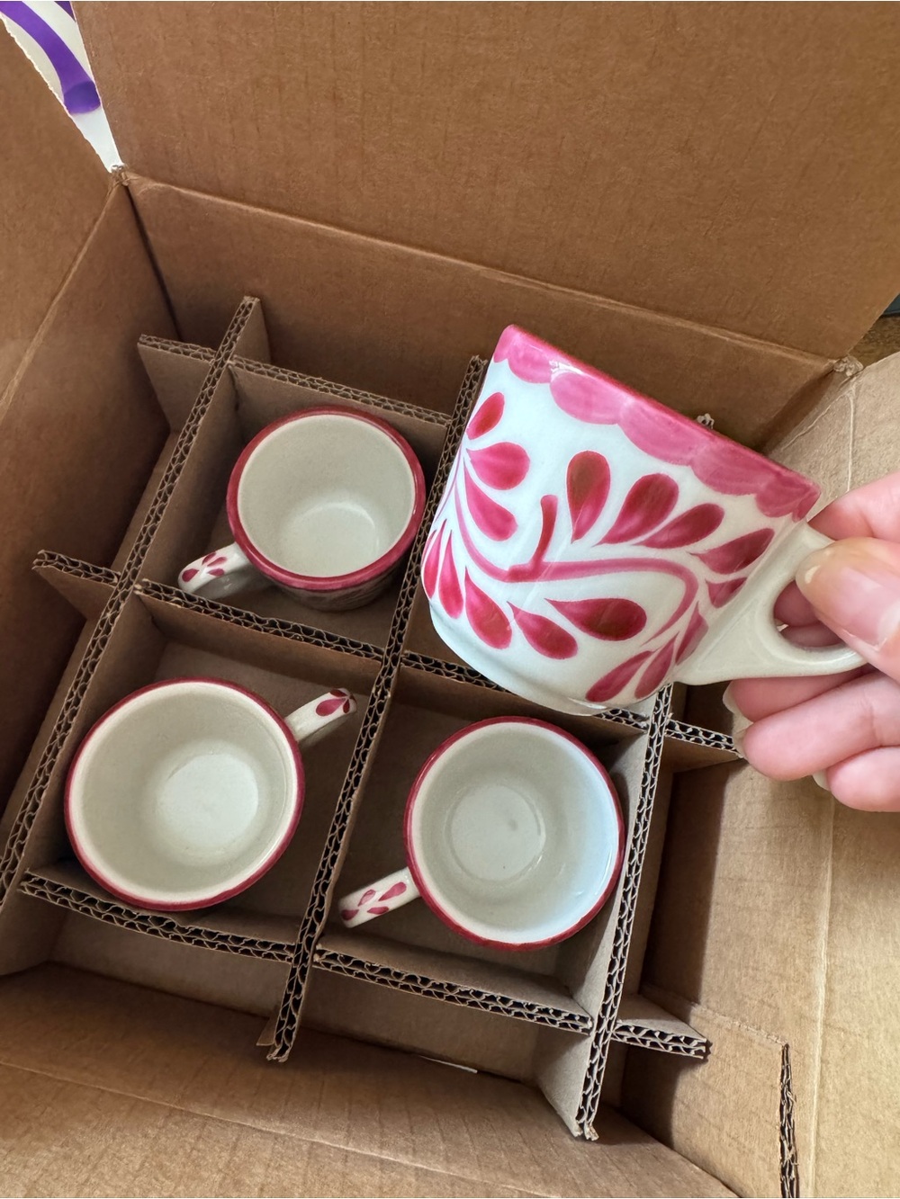 POTTERY BARN Puebla Espresso Cups in Red